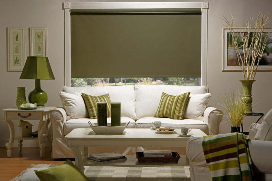 GREEN ROLLER SHADES